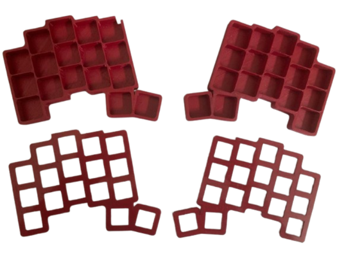 3D printed split keyboard case and plate